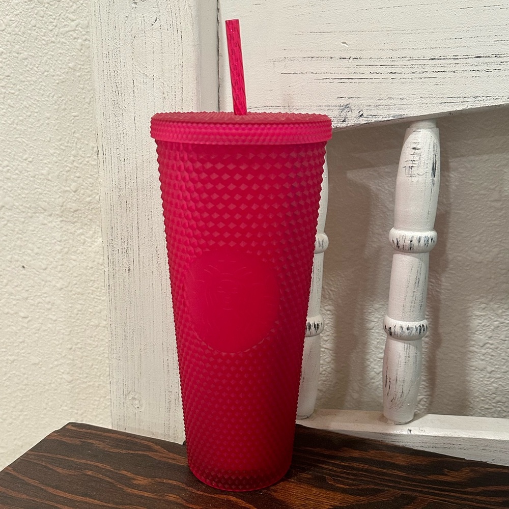 Starbucks 2023 Pink Jelly Ruby Soft Touch Studded Tumbler Venti